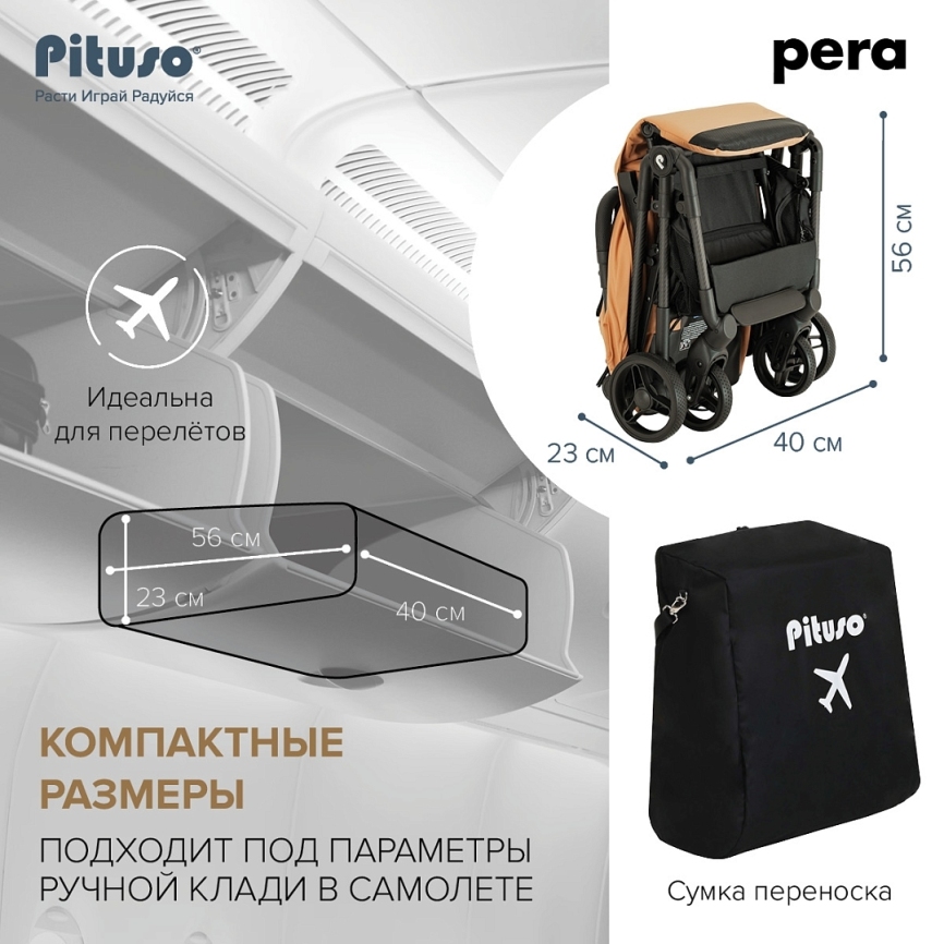 Коляска прогулочная Pituso Pera Carbon 2024 фото 10