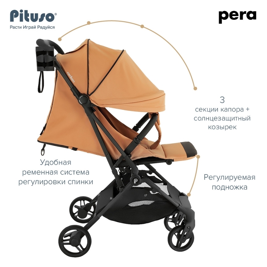 Коляска прогулочная Pituso Pera Carbon 2024 фото 9