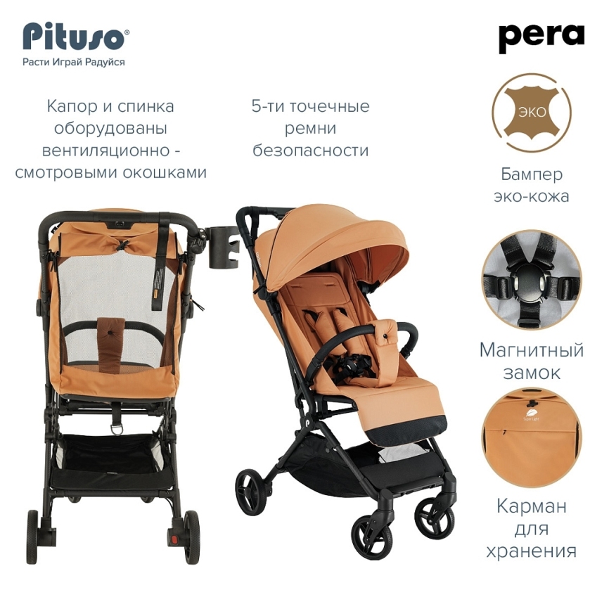 Коляска прогулочная Pituso Pera Carbon 2024 фото 14