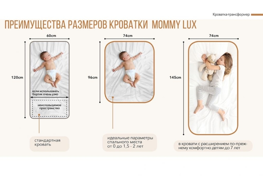 Кроватка детская трансформер HB Mommy Lux фото 16